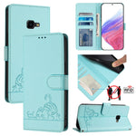 Custodia per telefono in pelle RFID con motivo gatto in rilievo con cordino, For Samsung Galaxy Note10, For Samsung Galaxy Note10+, For Samsung Galaxy Xcover 4/Xcover 4s, For Samsung Galaxy S10e