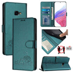 Custodia per telefono in pelle RFID con motivo gatto in rilievo con cordino, For Samsung Galaxy Note10, For Samsung Galaxy Note10+, For Samsung Galaxy Xcover 4/Xcover 4s, For Samsung Galaxy S10e