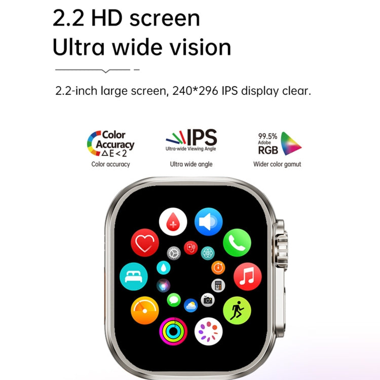 Smartwatch sportivo WS12 ULTRA 2 da 2,2 pollici, codice di pagamento di supporto / chiamata Bluetooth / sonno / ossigeno nel sangue / frequenza cardiaca / monitor della pressione sanguigna
