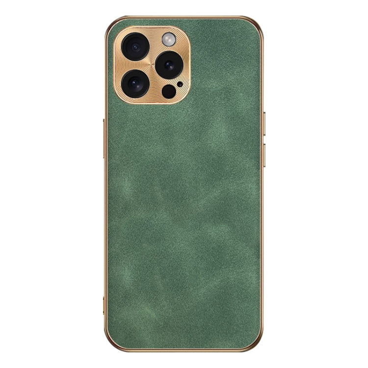 Custodia per telefono in pelle di agnello galvanica, For iPhone 12 Pro