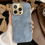 Custodia per telefono in pelle di agnello galvanica, For iPhone 17 Pro Max, For iPhone 17 Pro, For iPhone 17, For iPhone 16 Pro Max, For iPhone 16 Pro, For iPhone 16 Plus