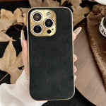 Custodia per telefono in pelle di agnello galvanica, For iPhone 17 Pro Max, For iPhone 17 Pro, For iPhone 17, For iPhone 16 Pro Max, For iPhone 16 Pro, For iPhone 16 Plus