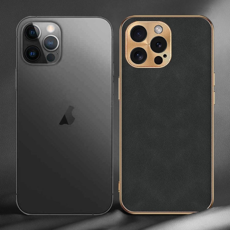 Custodia per telefono in pelle di agnello galvanica, For iPhone 14 Pro Max, For iPhone 13 Pro Max, For iPhone 13 Pro, For iPhone 13, For iPhone 12, For iPhone 12 Pro Max