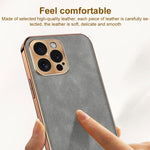 Custodia per telefono in pelle di agnello galvanica, For iPhone 14 Pro Max, For iPhone 13 Pro Max, For iPhone 13 Pro, For iPhone 13, For iPhone 12, For iPhone 12 Pro Max