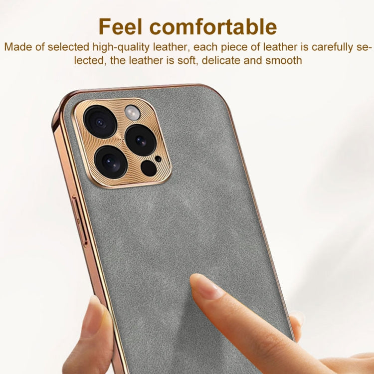 Custodia per telefono in pelle di agnello galvanica, For iPhone 14 Pro Max, For iPhone 13 Pro Max, For iPhone 13 Pro, For iPhone 13, For iPhone 12, For iPhone 12 Pro Max