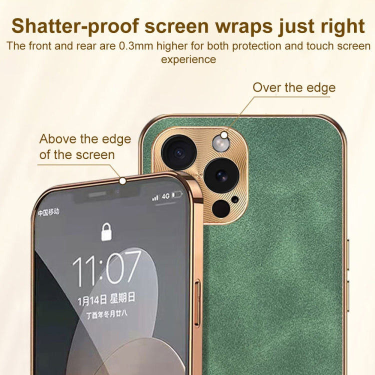 Custodia per telefono in pelle di agnello galvanica, For iPhone 12 Pro