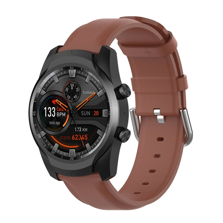 Cinturino in pelle da 22 mm con fibbia a coda tonda, For Ticwatch Pro 2020, For Huawei Watch GT2E, For Samsung Galaxy Watch 3 45mm