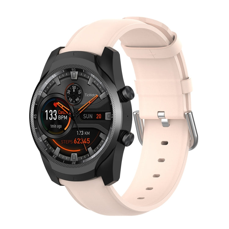 Cinturino in pelle da 22 mm con fibbia a coda tonda, For Ticwatch Pro 2020, For Huawei Watch GT2E, For Samsung Galaxy Watch 3 45mm