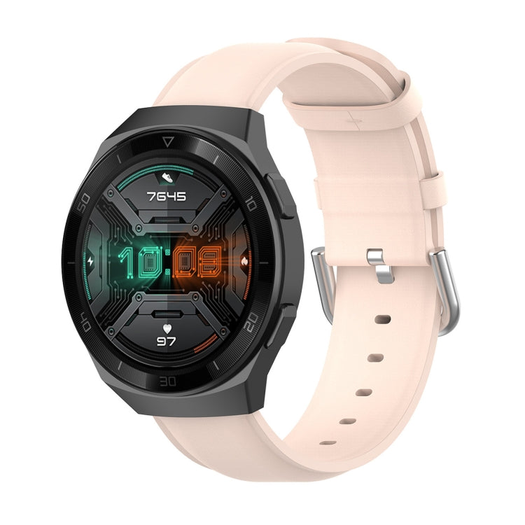 Cinturino in pelle da 22 mm con fibbia a coda tonda, For Ticwatch Pro 2020, For Huawei Watch GT2E, For Samsung Galaxy Watch 3 45mm
