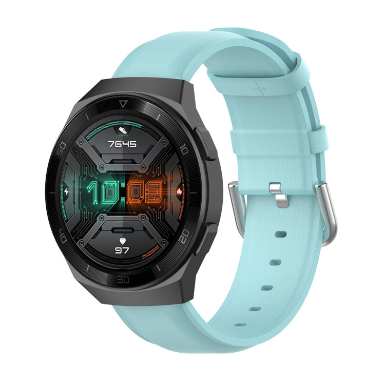 Cinturino in pelle da 22 mm con fibbia a coda tonda, For Ticwatch Pro 2020, For Huawei Watch GT2E, For Samsung Galaxy Watch 3 45mm