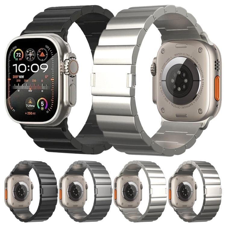 Cinturino per orologio in metallo titanio con fibbia magnetica a una perla, For Apple Watch Series 10 46mm, For Apple Watch Series 10 42mm, For Apple Watch SE 2023 44mm, For Apple Watch SE 2023 40mm, For Apple Watch Ultra 2 49mm                        ...