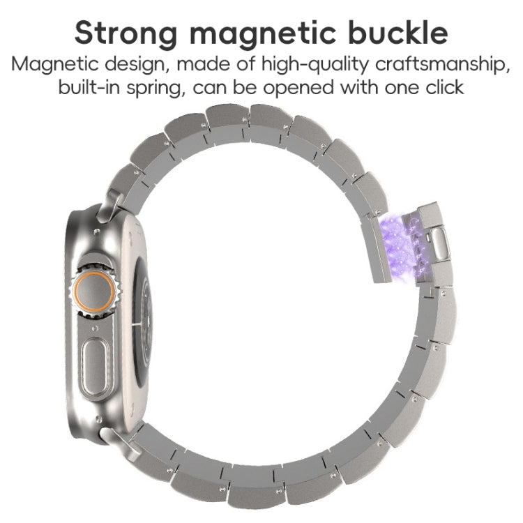 Cinturino per orologio in metallo titanio con fibbia magnetica a una perla, For Apple Watch Series 10 46mm, For Apple Watch Series 10 42mm, For Apple Watch SE 2023 44mm, For Apple Watch SE 2023 40mm, For Apple Watch Ultra 2 49mm                        ...