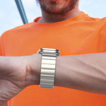Cinturino per orologio in metallo titanio con fibbia magnetica a una perla, For Apple Watch Series 7 41mm, For Apple Watch Series 7 45mm, For Apple Watch SE 40mm, For Apple Watch SE 44mm, For Apple Watch Series 6 40mm, For Apple Watch Series 6 44mm
