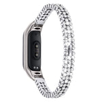 Cinturino da polso di ricambio in acciaio inossidabile tempestato di diamanti, For Xiaomi Mi Band 3 / 4, For Xiaomi Mi Band 5
