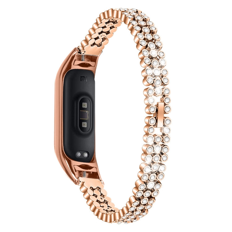 Cinturino da polso di ricambio in acciaio inossidabile tempestato di diamanti, For Xiaomi Mi Band 3 / 4, For Xiaomi Mi Band 5