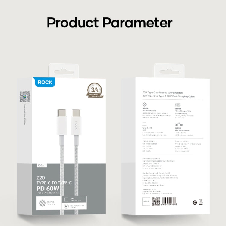 Cavo ricarica rapida USB-C ROCK Z20 60W 1 metro