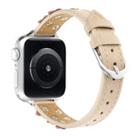Cinturino per orologio in pelle con fiori cuciti, For Apple Watch 42mm, For Apple Watch 38mm