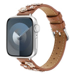 Cinturino per orologio in pelle con fiori cuciti, For Apple Watch 42mm, For Apple Watch 38mm