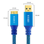 Cavo intrecciato USB 3.0 maschio a micro USB 3.0 maschio, 0.3m, 0.6m, 1m