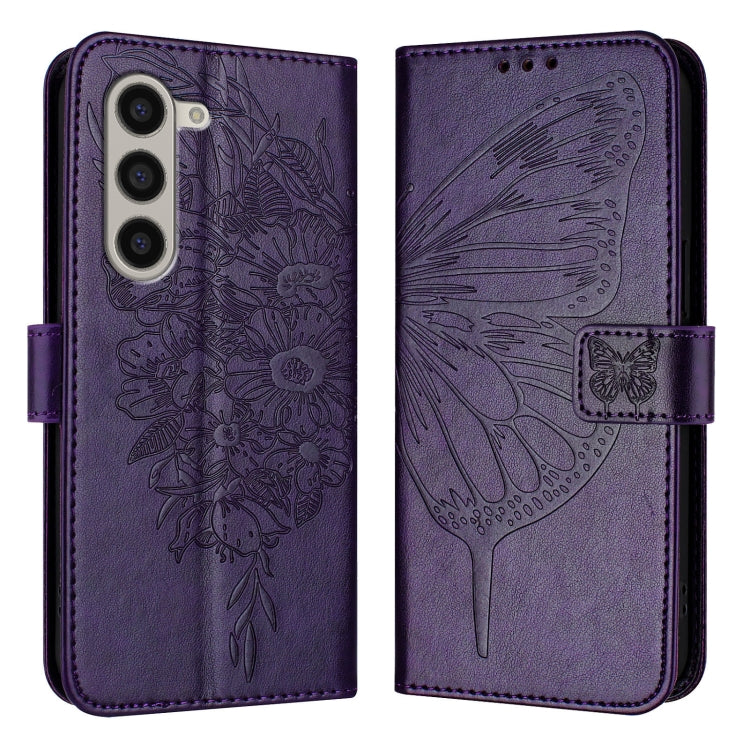 Custodia in pelle con farfalla goffrata per Samsung Galaxy Z Fold6