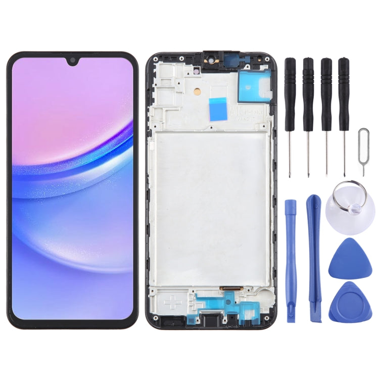 Full Assembly Digitizer OLED LCD Screen with Frame, For Samsung Galaxy A15 5G SM-A156B 6.43inch, For Samsung Galaxy A15 5G SM-A156B 6.36inch, For Samsung Galaxy A15 4G SM-A155F 6.36inch, For Samsung Galaxy A15 4G SM-A155F 6.43inch