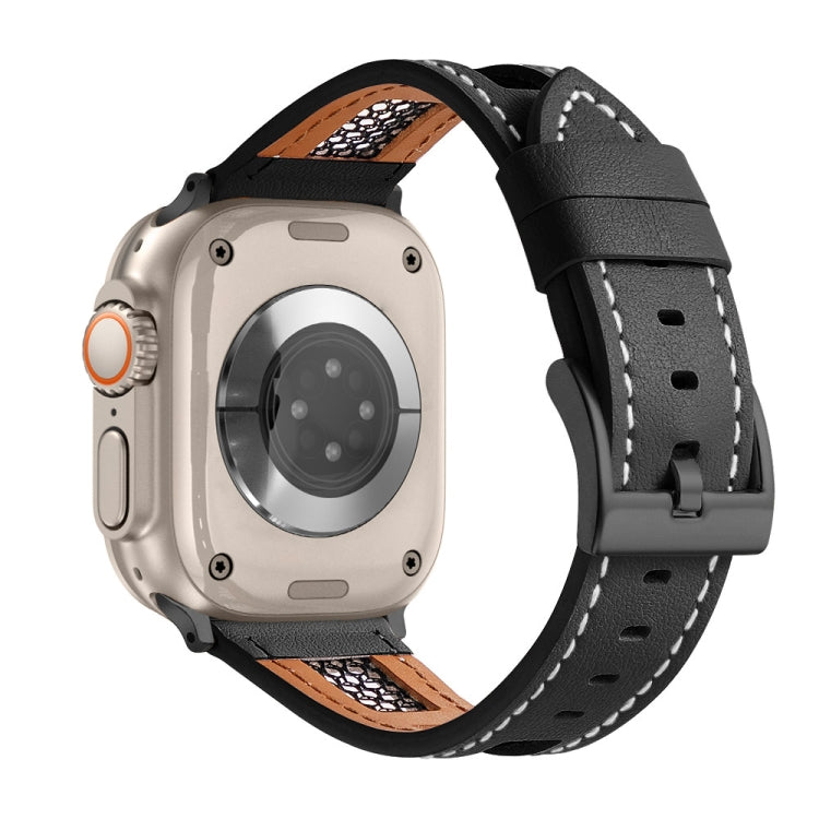 Cinturino per orologio in vera pelle di vitello a rete, For Apple Watch SE 2023 44mm, For Apple Watch SE 2023 40mm, For Apple Watch Ultra 2 49mm