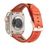 Cinturino per orologio in vera pelle di vitello a rete, For Apple Watch Series 9 45mm, For Apple Watch Series 9 41mm, For Apple Watch Ultra 49mm