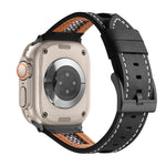 Cinturino per orologio in vera pelle di vitello a rete, For Apple Watch Series 9 45mm, For Apple Watch Series 9 41mm, For Apple Watch Ultra 49mm