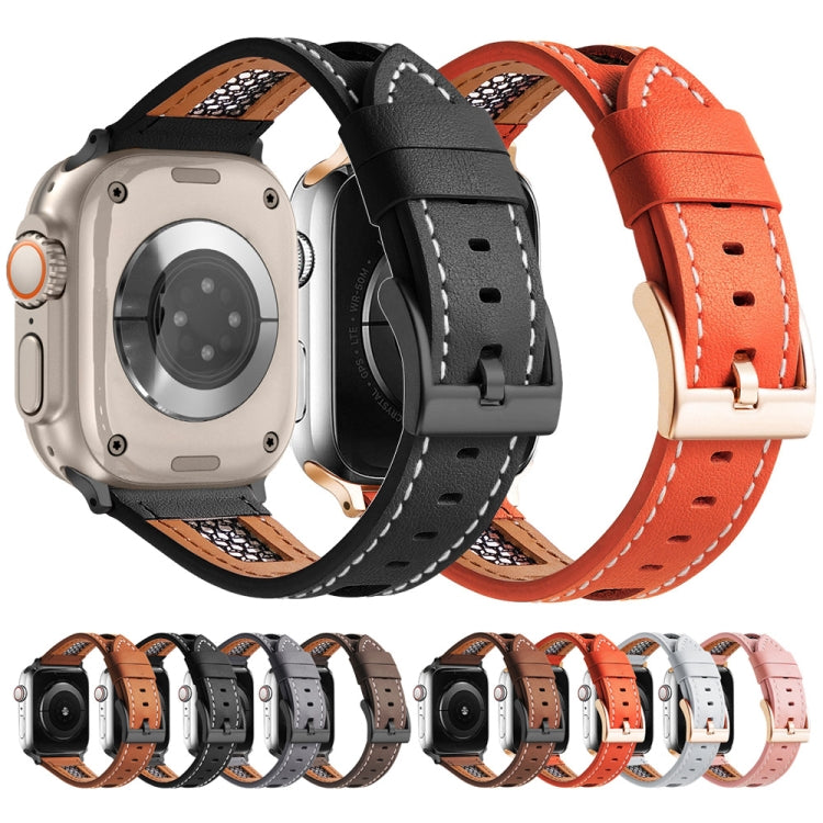 Cinturino per orologio in vera pelle di vitello a rete, For Apple Watch Series 4 44mm, For Apple Watch Series 4 40mm, For Apple Watch Series 3 38mm