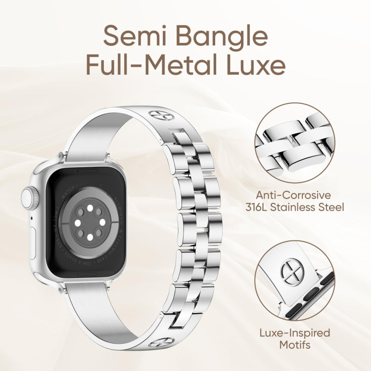 Cinturino per orologio in acciaio inossidabile con bracciale incrociato, For Apple Watch SE 2023 44mm, For Apple Watch SE 2023 40mm, For Apple Watch Ultra 2 49mm, For Apple Watch Series 9 45mm, For Apple Watch Series 9 41mm, For Apple Watch Ultra 49mm