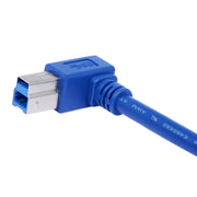 Cavo connettore USB 3.0 A maschio a B maschio a 90 gradi per stampante/disco rigido, lunghezza: 1 m