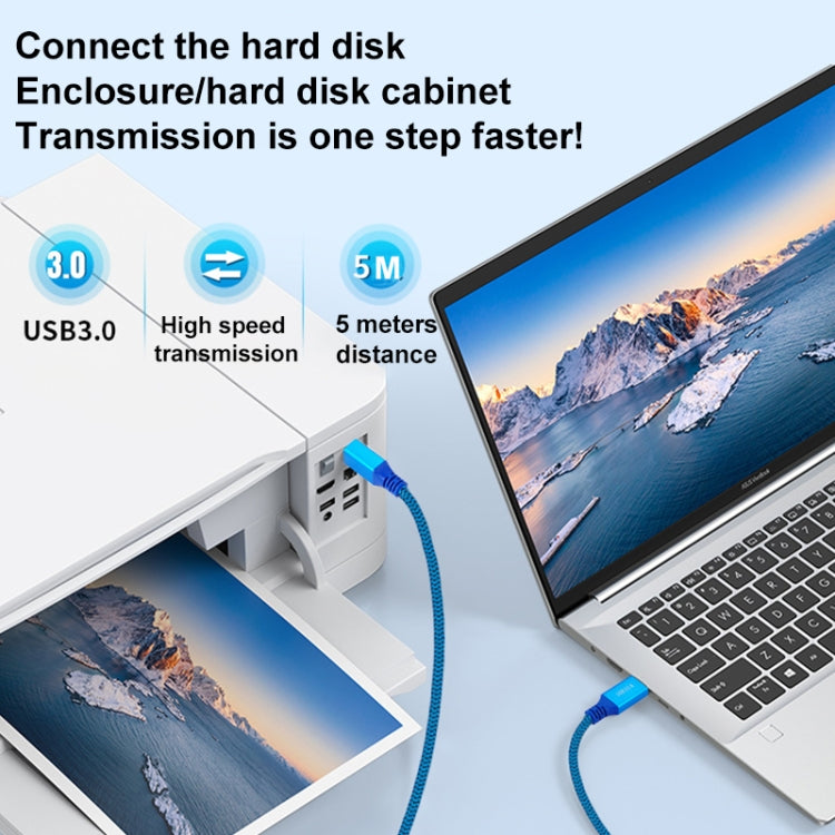 Cavo connettore USB 3.0 da A maschio a B maschio per stampante/disco rigido, 0.3m, 0.6m, 1m, 2m, 3m