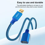 Cavo di prolunga USB 3.0 maschio-femmina per stampante/disco rigido, 0.3m, 0.6m, 1m, 2m, 3m