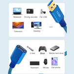 Cavo di prolunga USB 3.0 maschio-femmina per stampante/disco rigido, 0.3m, 0.6m, 1m, 2m, 3m