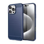 Custodia per telefono in TPU in fibra di carbonio con trama spazzolata, For iPhone 16 Pro Max, For iPhone 16 Pro, For iPhone 16 Plus, For iPhone 16