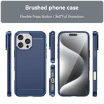 Custodia per telefono in TPU in fibra di carbonio con trama spazzolata, For iPhone 16 Pro Max, For iPhone 16 Pro, For iPhone 16 Plus, For iPhone 16