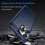 Custodia per telefono in TPU in fibra di carbonio con trama spazzolata, For iPhone 16 Pro Max, For iPhone 16 Pro, For iPhone 16 Plus, For iPhone 16