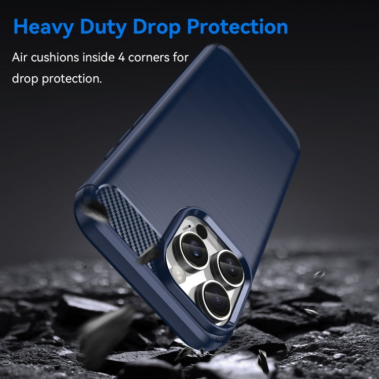 Custodia per telefono in TPU in fibra di carbonio con trama spazzolata, For iPhone 16 Pro Max, For iPhone 16 Pro, For iPhone 16 Plus, For iPhone 16