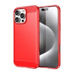 Custodia per telefono in TPU in fibra di carbonio con trama spazzolata, For iPhone 16 Pro Max, For iPhone 16 Pro, For iPhone 16 Plus, For iPhone 16