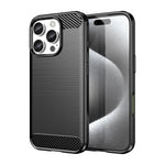 Custodia per telefono in TPU in fibra di carbonio con trama spazzolata, For iPhone 16 Pro Max, For iPhone 16 Pro, For iPhone 16 Plus, For iPhone 16