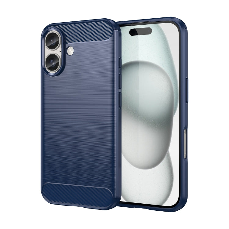 Custodia per telefono in TPU in fibra di carbonio con trama spazzolata, For iPhone 16 Pro Max, For iPhone 16 Pro, For iPhone 16 Plus, For iPhone 16