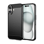 Custodia per telefono in TPU in fibra di carbonio con trama spazzolata, For iPhone 16 Pro Max, For iPhone 16 Pro, For iPhone 16 Plus, For iPhone 16
