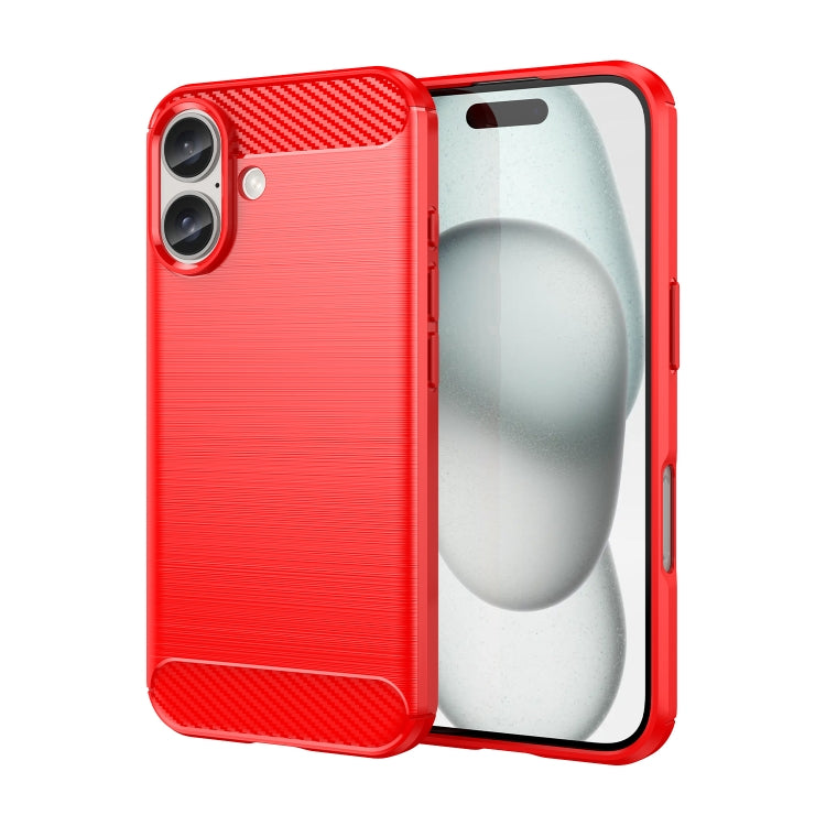Custodia per telefono in TPU in fibra di carbonio con trama spazzolata, For iPhone 16 Pro Max, For iPhone 16 Pro, For iPhone 16 Plus, For iPhone 16