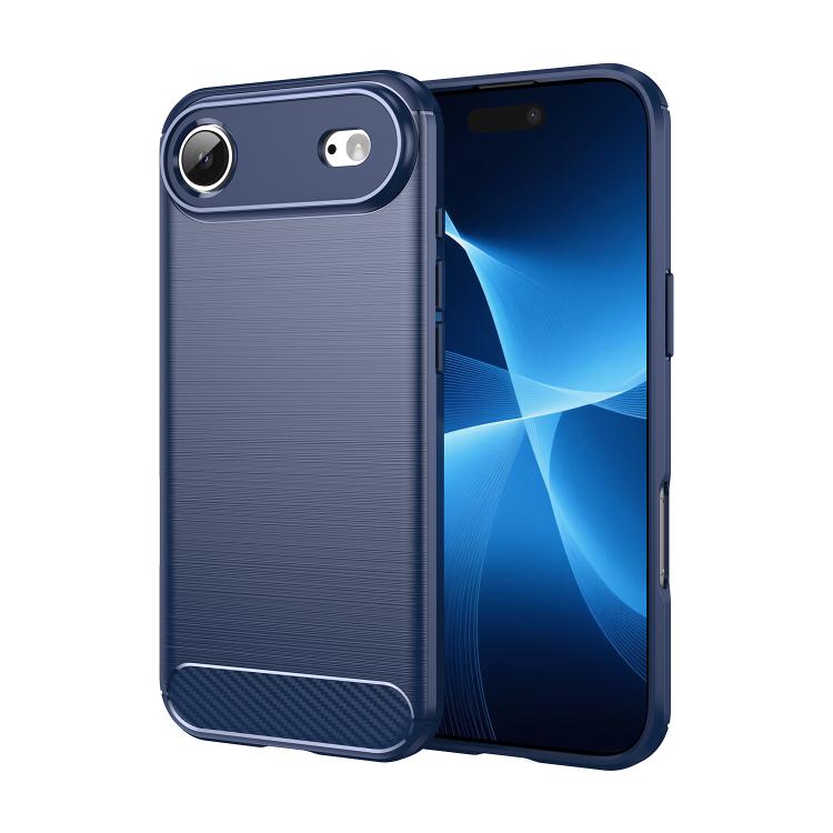 Custodia per telefono in TPU in fibra di carbonio con trama spazzolata, For iPhone 18, For iPhone 18 Pro, For iPhone 18 Pro Max, For iPhone 17e / 16e, For iPhone 17 Pro Max, For iPhone 17 Pro, For iPhone 17, For iPhone Air