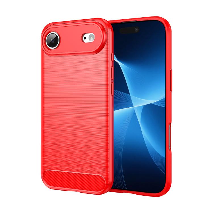Custodia per telefono in TPU in fibra di carbonio con trama spazzolata, For iPhone 18, For iPhone 18 Pro, For iPhone 18 Pro Max, For iPhone 17e / 16e, For iPhone 17 Pro Max, For iPhone 17 Pro, For iPhone 17, For iPhone Air