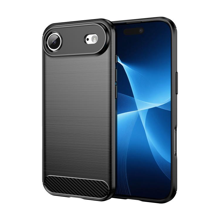 Custodia per telefono in TPU in fibra di carbonio con trama spazzolata, For iPhone 18, For iPhone 18 Pro, For iPhone 18 Pro Max, For iPhone 17e / 16e, For iPhone 17 Pro Max, For iPhone 17 Pro, For iPhone 17, For iPhone Air
