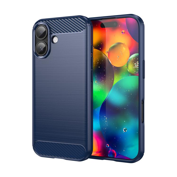 Custodia per telefono in TPU in fibra di carbonio con trama spazzolata, For iPhone 18, For iPhone 18 Pro, For iPhone 18 Pro Max, For iPhone 17e / 16e, For iPhone 17 Pro Max, For iPhone 17 Pro, For iPhone 17, For iPhone Air