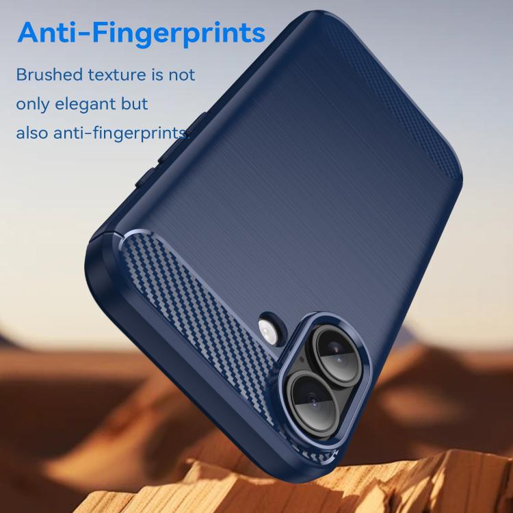 Custodia per telefono in TPU in fibra di carbonio con trama spazzolata, For iPhone 18, For iPhone 18 Pro, For iPhone 18 Pro Max, For iPhone 17e / 16e, For iPhone 17 Pro Max, For iPhone 17 Pro, For iPhone 17, For iPhone Air