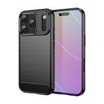 Custodia per telefono in TPU in fibra di carbonio con trama spazzolata, For iPhone 18, For iPhone 18 Pro, For iPhone 18 Pro Max, For iPhone 17e / 16e, For iPhone 17 Pro Max, For iPhone 17 Pro, For iPhone 17, For iPhone Air