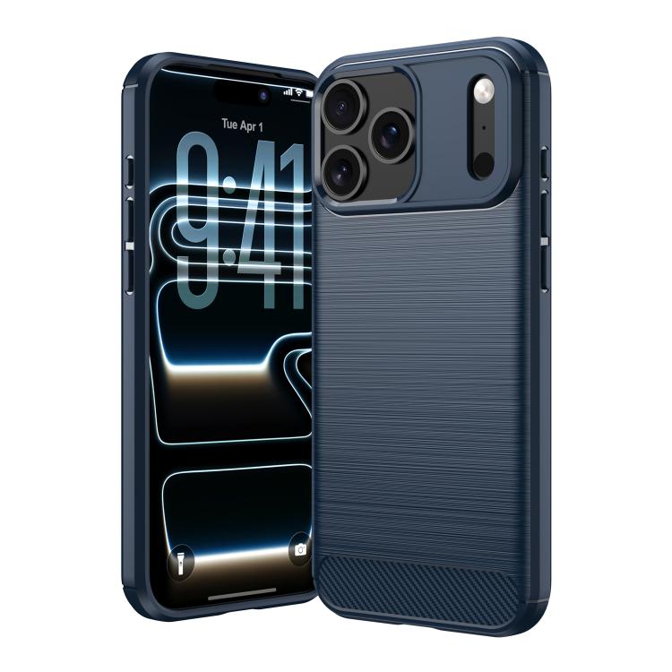 Custodia per telefono in TPU in fibra di carbonio con trama spazzolata, For iPhone 18, For iPhone 18 Pro, For iPhone 18 Pro Max, For iPhone 17e / 16e, For iPhone 17 Pro Max, For iPhone 17 Pro, For iPhone 17, For iPhone Air
